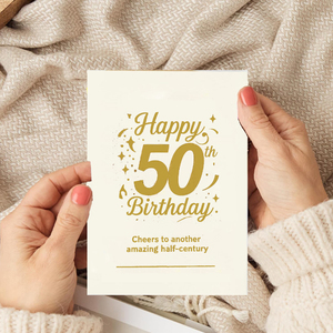 男性と女性のためのユニークなレトロな50歳の誕生日カード彼のための審美的な50歳の誕生日ギフトとお父さんのための彼女の最高のヴィンテージギフトのアイデア