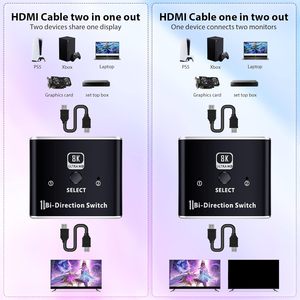 SYONG 8k 60hz <strong>HDMI</strong> Video <strong>Switch</strong> <strong>2</strong> in <strong>1</strong> Out, Support <strong>2</strong> Computer in <strong>HDMI</strong> <strong>2</strong>.<strong>1</strong> 8k Dolby <strong>Switch</strong> Box for Nintendo PS - Product Image 4