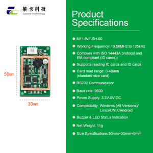 การสื่อสาร RS232, เครื่องอ่านการ์ดความถี่วิทยุ RFID, เครื่องอ่านการ์ดและบัตรประชาชนและเครื่องอ่านการ์ดแบบไร้สัมผัส - Product Image 2