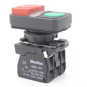 Manhua XB5-AW84M5 Beleuchteter Doppelkopf-Druckknopf schalter rot-grün EIN/AUS mit Kontroll leuchte - Product Image 1