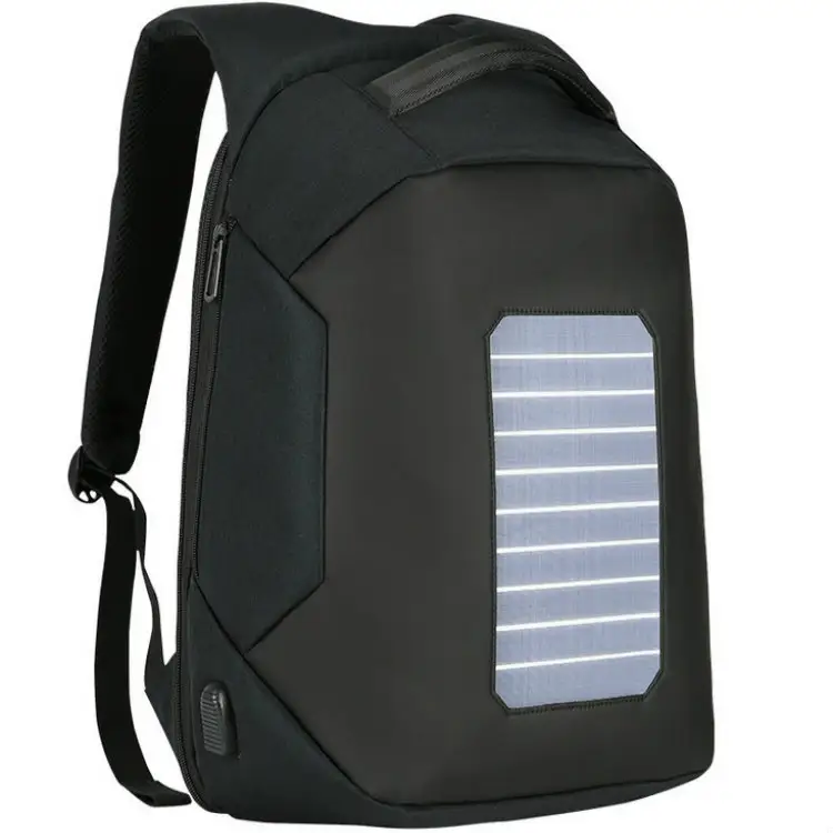 Mochila inteligente antirrobo impermeable para portátil, morral solar con usb para viaje, personalizada