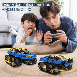 Auto acrobatica da corsa fuoristrada per bambini con programmazione di APP assemblata giocattolo tracciato incluso telecomando - Product Image 6