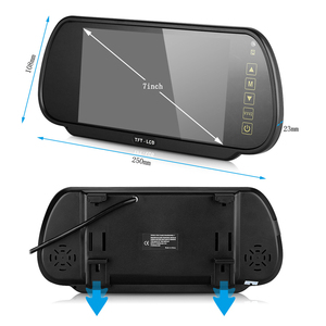 Iproster RCA/4针连接器2通道视频输入7英寸液晶汽车后视镜监视器 - Product Image 1