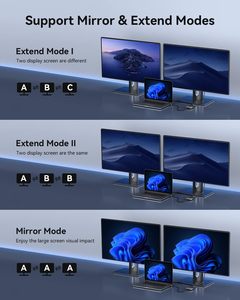 4合1 USB集线器适配器类型C至VGA，用于Macbook USB 3.0 PD 100W 5gbps库存产品的HDMI转换器 - Product Image 3