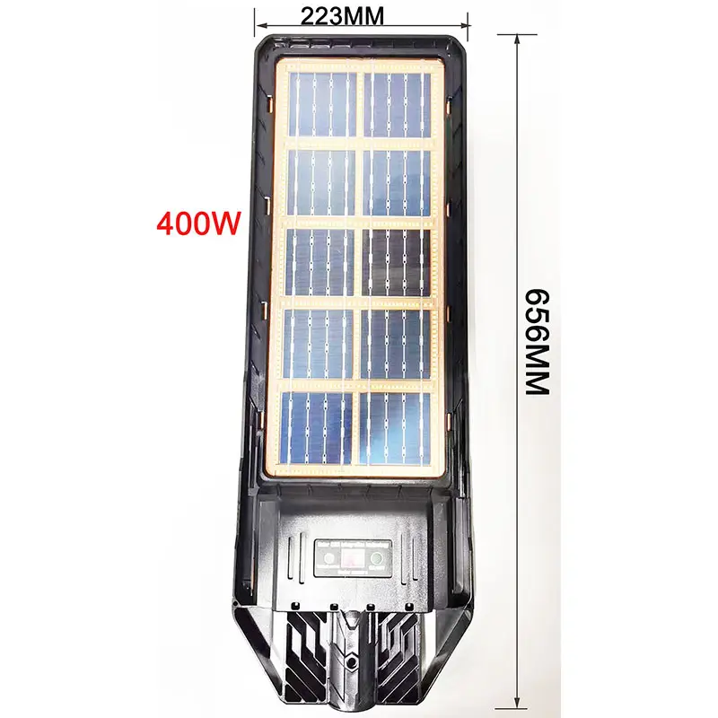 LECUSO novo holofote solar integrado à prova d'água para uso externo 50w 100w 200w 300w 400w tudo em um