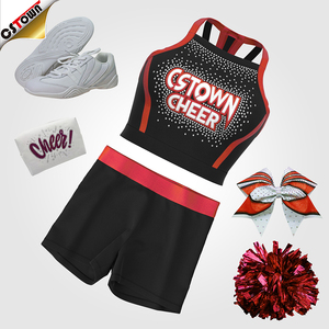Low Minimum Order Quantity Practice Wear <strong>Cheer</strong> Black and <strong>Red</strong> <strong>Cheer</strong> Practice Sets - Product Image 2