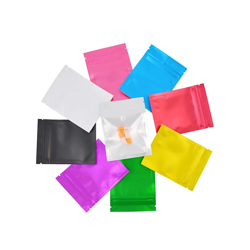 사용자 정의 로고 재밀봉 플라스틱 3.5 식용 사탕 포장 가방 마일라 호일 플랫 지퍼백