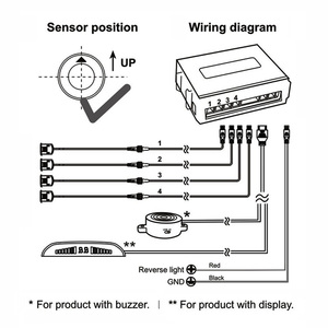 Kit de sensores de estacionamiento de automóviles 2 o 4 sensores, sistema de estacionamiento con zumbador, alerta de sonido, 12V - Product Image 3