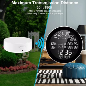 TUYA WIFI Reloj Estación Meteorológica Lluvia 3 Sensores para Interior Temperatura Exterior Humedad Función de Memoria Alarma Pronóstico del Tiempo - Product Image 5