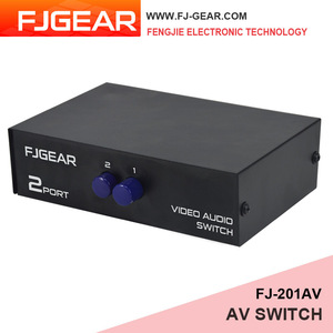 FJ-201AV Fjgear 2端口视频音频手动开关2端口输入1端口输出即插即用金属外壳 - Product Image 2