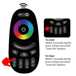 RC-03 2.4G 4-Zone RGB Touch <strong>Remote</strong> Controller, 16 Million Colors Dimmable for LED Strips/Commercial Lighting (Factory Direct) - Product Image 2