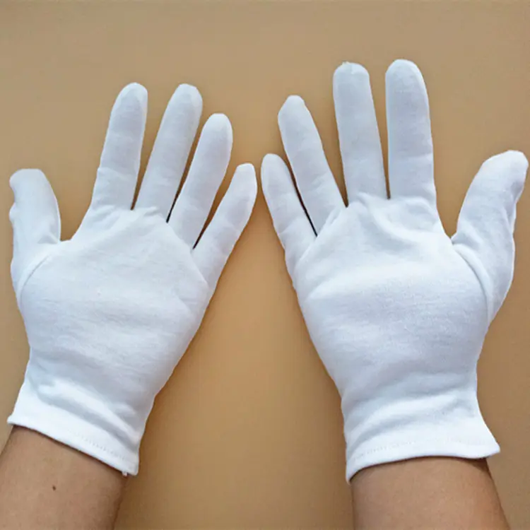 Rts bông găng tay trắng cho khô tay căng vải găng tay cho Đồng Xu đồ trang sức bạc kiểm tra