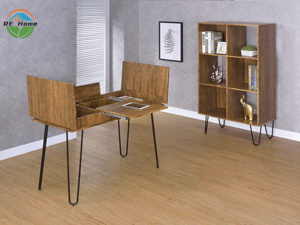 Writing <strong>Desk</strong> with 4 Hidden Storages Rustic Amber Home <strong>Computer</strong> Table <strong>Simple</strong> Office PC <strong>Desk</strong> Wooden - Product Image 2