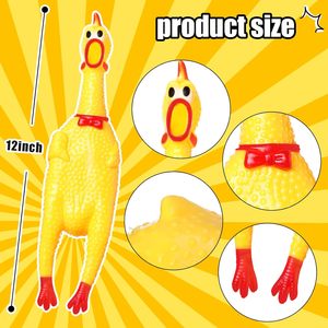 Squeaky kauçuk tavuk oyuncaklar şaka yenilik oyuncak şaka gürültü MakerPet çiğnemek hediyeler için çığlık köpek oyuncaklar