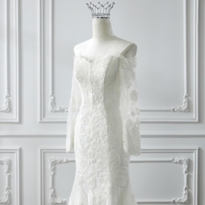 Ophelisa Elegante Vestido De Novia De Satin putri duyung/terompet Con linias Limpias Y Silueta ebtructurada decorcon ADO applique - Product Image 4