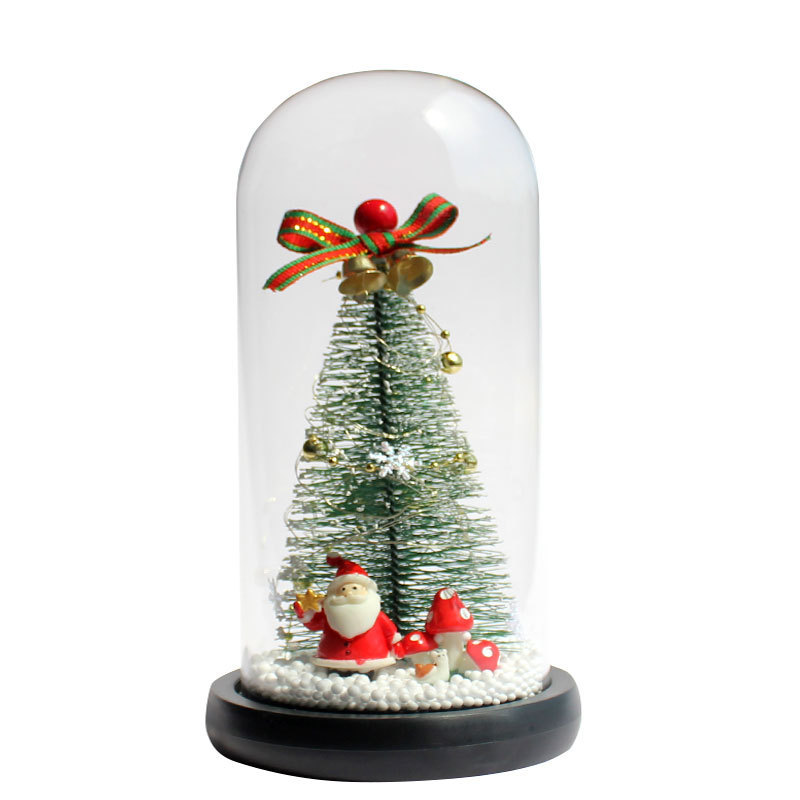 Glass-covered bow bell - Santa Claus