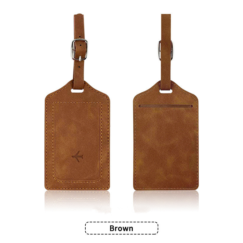Étiquette de bagage marron