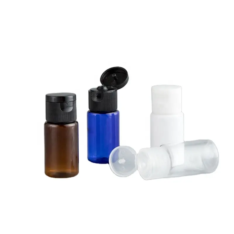Toptan losyon PET şişe plastik 10ml Mini şeffaf şişe ile Flip Top kap losyon krem seyahat seti PET şişe