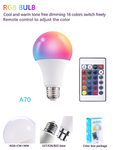 卸売高品質リモコンRGB調光可能スマートランプLED電球ライト10w B22 E27 E26LEDスマート電球 - Product Image 5