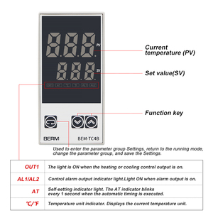 PID <strong>Digital</strong> <strong>Display</strong> Temperature <strong>Controller</strong> 48*96MM Solid State Relay/relay Output Intelligent Thermostat - Product Image 2