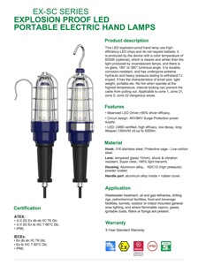 Led çalışma ışığı el lambası Led ATEX <span class=keywords><strong>IECEX</strong></span> listesi ile patlama korumalı lamba güvenlik meşale muayene ve çalışma sitesi ışık