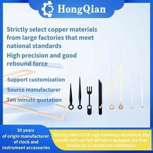 Hong Qian Custom Messing Houten Wandklok Moderne Vierkante Shontek Quartz Klok Uurwerk Accessoires Wijzers Direct Deal - Product Image 2