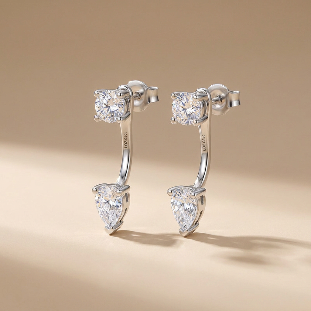 Pendientes de diamantes de laboratorio