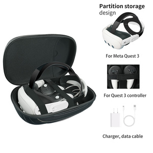 For Meta <strong>Quest</strong> 3 VR Travel Kit Adjustable Head Strap Sleek Controller Case Kid-Friendly Non-Pressuring Fit for <strong>Quest</strong> 3 - Product Image 1