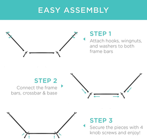 Woqi cắm trại xách tay Heavy-Duty 9ft thép có thể điều chỉnh Võng đứng Chân đế cho người lớn trẻ em - Product Image 3