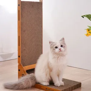 高品质耐用猫树刮板波浪型瓦楞纸壁挂式猫刮板纸板刮板球玩具 - Product Image 2