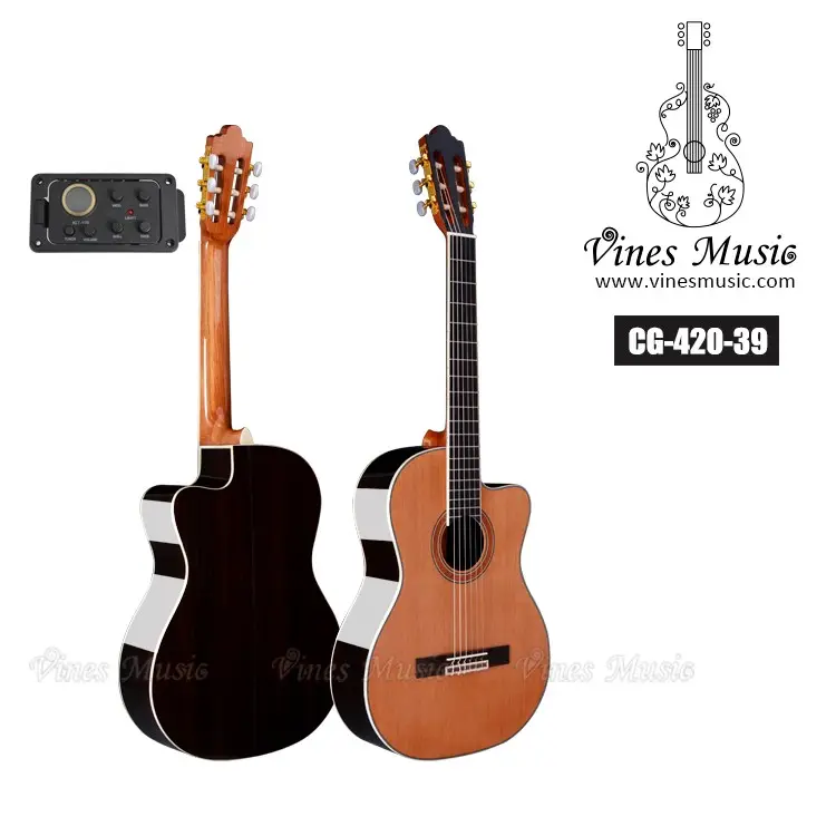 VInesMusic Smiger CG-420卸売グローバル楽器カッタウェイローズウッドクラシックギター
