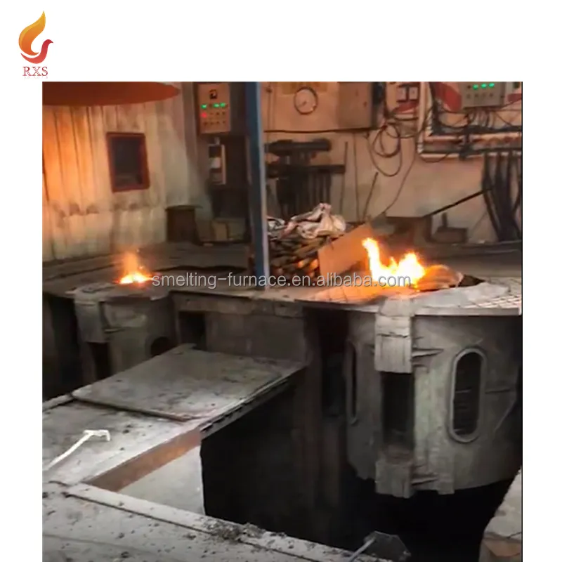 RXS 100kg 500kg 1T forno fusorio per fabbriche di fusione di acciaio e ferro lingotti di alluminio produzione di metallo impianto di riciclaggio