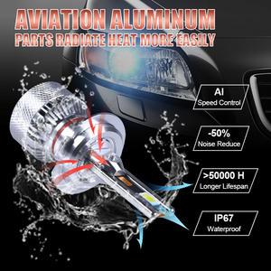 Süper parlak fabrika ucuz Led ışık 100w 6000K H13 H1 fansız 360 işık 24 volt Led H4 H4 H7 H11 12v araba H4 Led far - Product Image 4