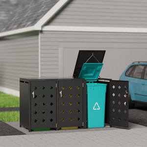 Cubo de basura de metal, caja de basura para jardín, Villa, cubo de basura para exteriores, almacenamiento con cerradura, cubo de basura para exteriores - Product Image 6