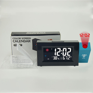 EMAF digitale Tisch-Projektionsuhr Wecker mit Thermometer und Hygrometer