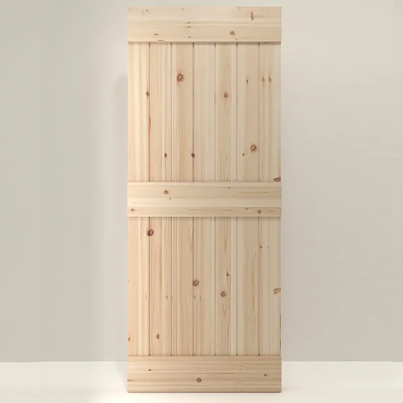 Puertas de roble macizo, puertas de granero de madera, soporte deslizante de cedro, puertas empotradas interiores, dormitorio grueso de 42 mm