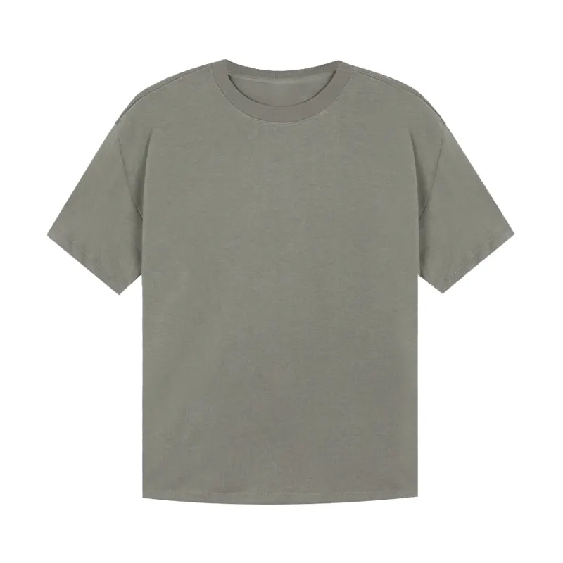 Desain Baru kaus pria kosong merek bahu jatuh kecil longgar katun kualitas mewah ukuran besar