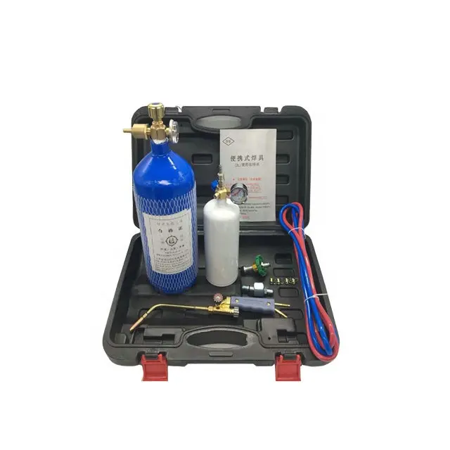 NOVO portátil oxiacetileno soldagem corte kit tocha de gás com cilindro de oxigênio