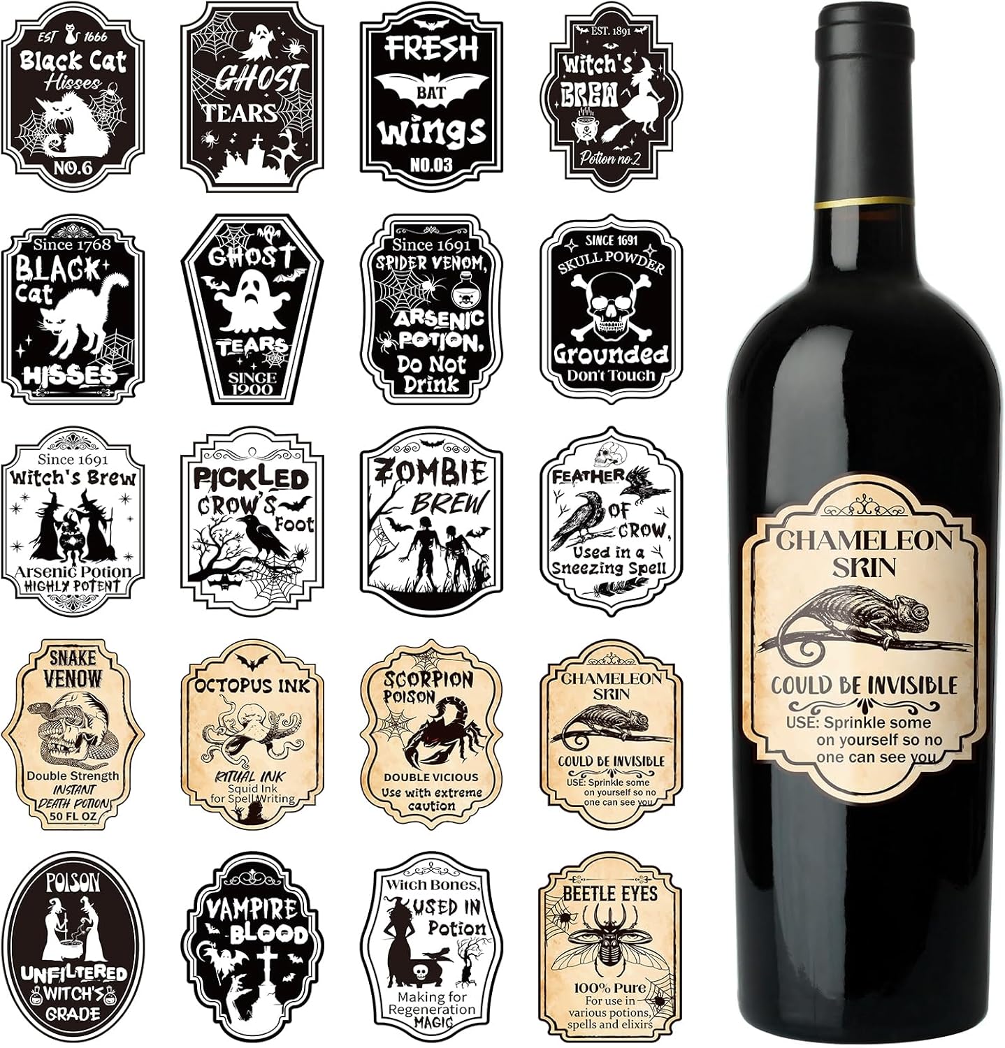 Style d'étiquettes pour flacons de potion