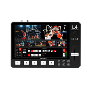 FEELWORLD L4 10.1&quot;Touch Screen USB3.0 Fast Streaming Multi-camera HD <strong>HDMI</strong> SDI <strong>Inputs</strong> <strong>Portable</strong> Multi-format Atem Video Mixer - Product Image 1