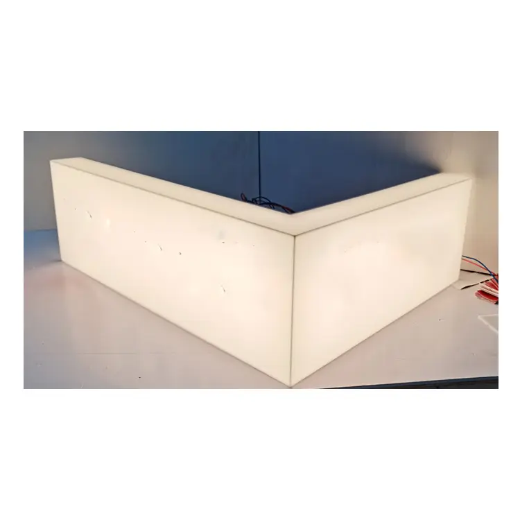 Precio de fábrica, letrero de escaparate, caja de luz acrílica, esquina en forma de L, caja de luz de cuerpo completo de doble cara, tablero de publicidad LED