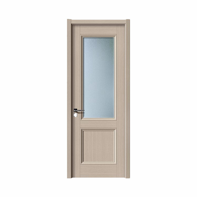 Modern Simple design Pvc finished veneer Melamine board with tempered glass Interior swing wooden door or sliding door