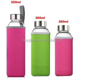 300ml 420ml 500ml <strong>Best</strong> Selling <strong>Cheap</strong> Price Empty Glass Water <strong>Bottle</strong> With Protective Sleeve