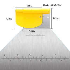 Băng ghế dự bị scraper & Chopper 2 pcs thép không gỉ bột scraper Pastry scraper bánh pizza và bột cắt với quy mô đo - Product Image 3