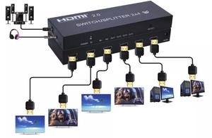 4K V1.4升级到2.0 2x4 HDMI分路器和带音频输出和红外遥控器的开关 - Product Image 4