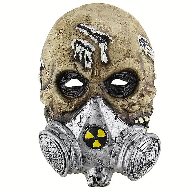 Nicro-mascarilla de látex de cara completa para Halloween, accesorios de disfraz de zombi aterrador, máscara de Gas con sangre para fiesta, recuerdos, novedad de 2022