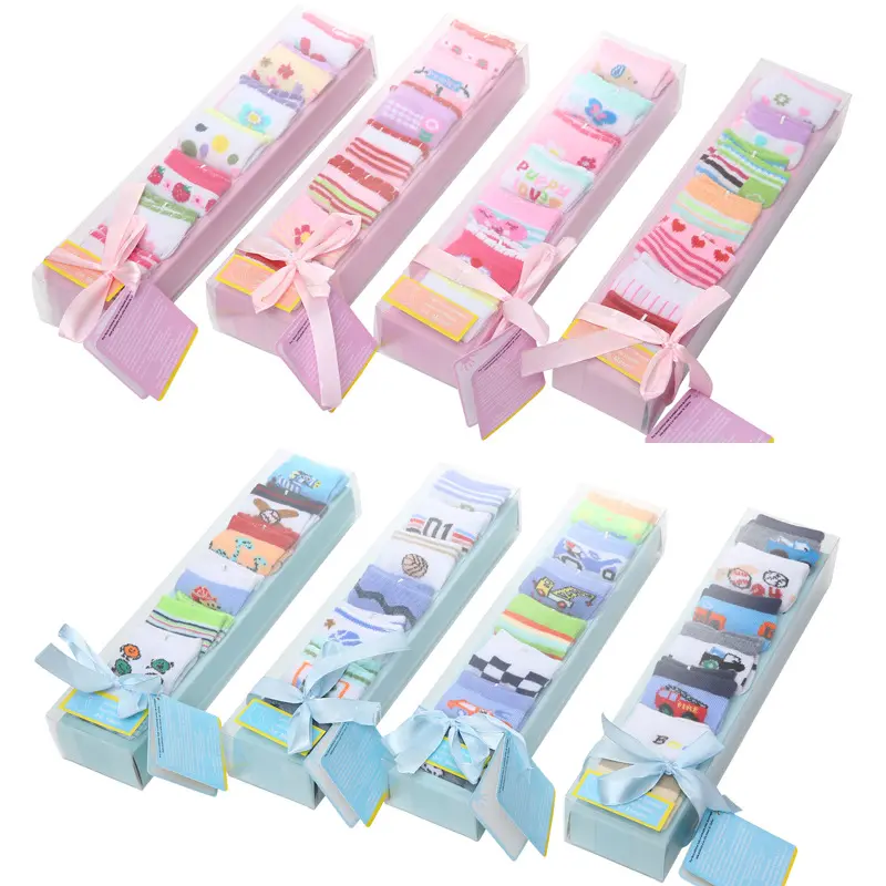 2021 New Trend High Quality Week Socks 7 Pairs Cotton Fashion Newborn Baby Socks For Promotional