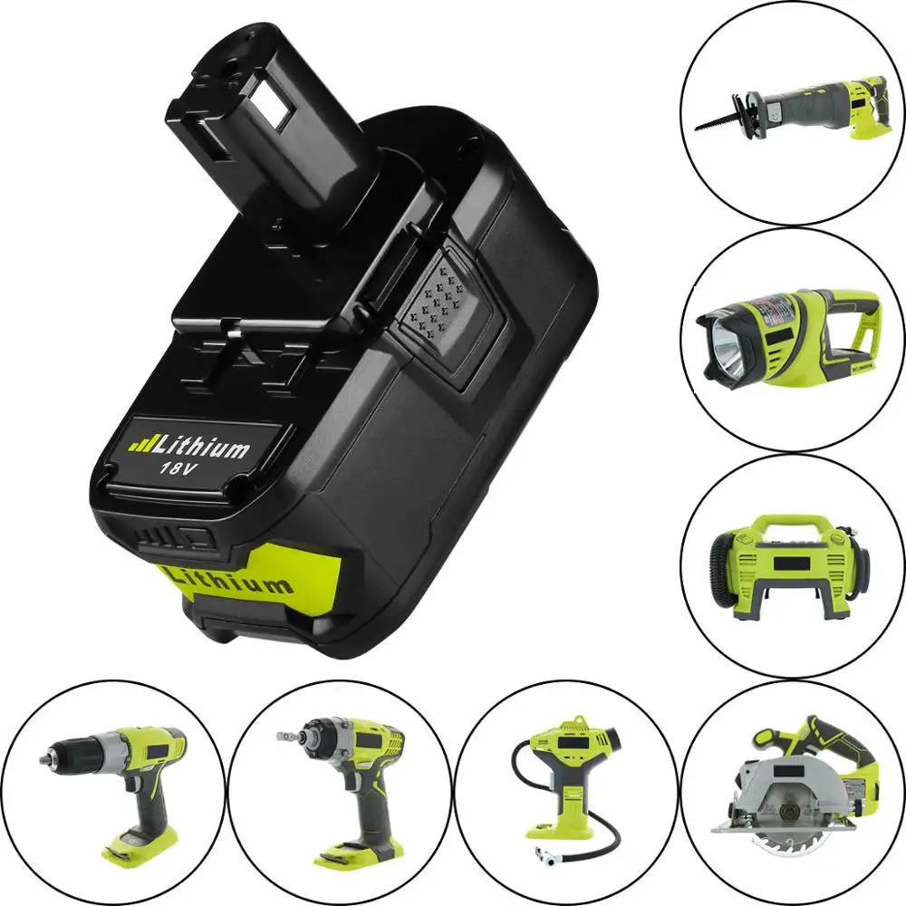 P107 P108 perceuse sans fil Rechargeable 18V batterie de remplacement une + 18V Lithium-Ion 3.0Ah 4.0 Ah batterie de remplacement pour Ryobi