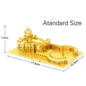 St. peter's Basilica kim loại câu đố <span class=keywords><strong>3D</strong></span> chiều đồng thau thép không gỉ ghép hình câu đố hình ảnh khắc Bộ dụng cụ mô hình - Product Image 4
