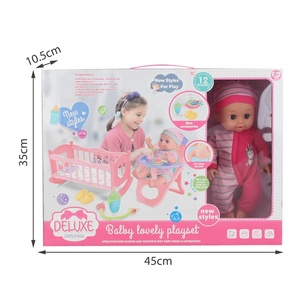 Yeni stil bebek oyuncak oyna Pretend gerçekçi ve oynak aksesuarları elbise bebek seti ile beşik kız oyuncak bebek bebek seti için çocuklar - Product Image 5